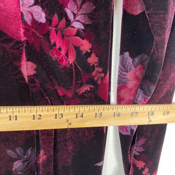 Coldwater Creek Women's Velvet Dark Floral Modest Holiday Dress Purple Size 12 - Picture 12 of 13